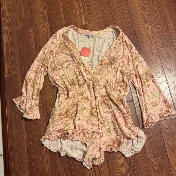 Aguabendita Plus Size Floral Romper 2x - Picture 2 of 5